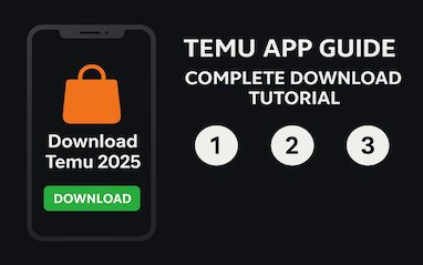 A visual tutorial of the Temu shopping app interface